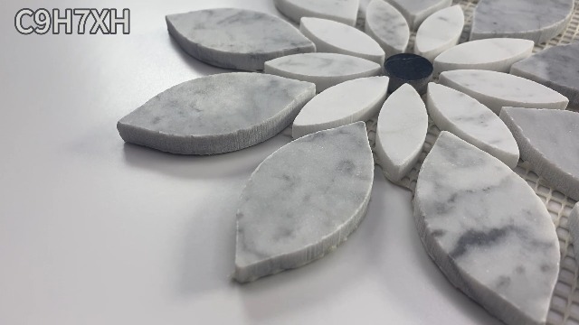 Stone Center Online Carrara White Marble Wildflower Rain Flower