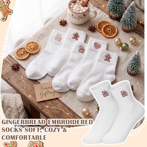 Image of Eurzom 10 Pairs Socks Womens Crew Elastic Ankle Length Cotton Socks Aesthetic Cute Lightweight Low Cut Gifts for Women