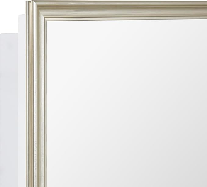 Botiquín de pared blanco con espejo y marco dorado 16x36 pulg miniatura 7