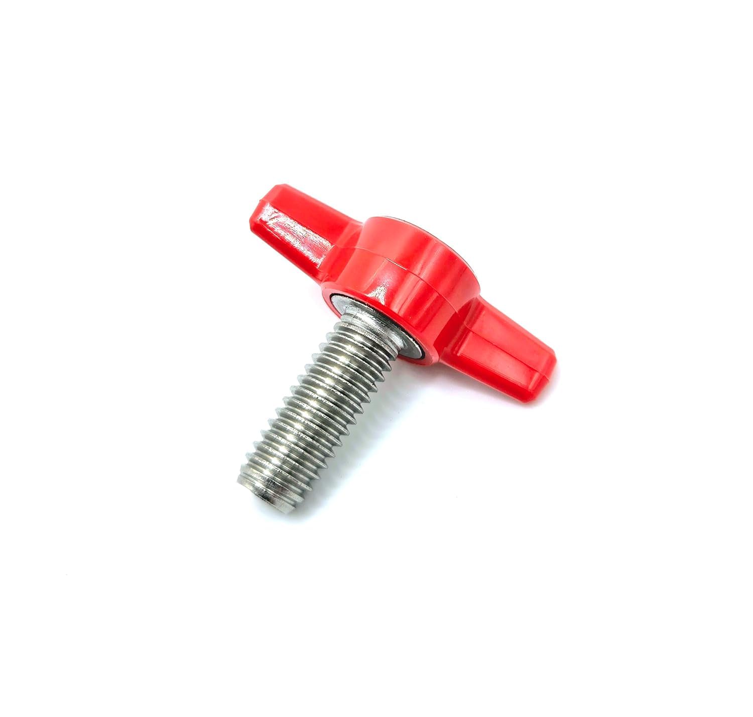 3/8"-16 Thumb Screw T Bolts with Red Tee Wing Plastic Clamping Knob 304 Stainless Steel Standard Coarse Thread, Rust Proof, Indoor/Outdoor (Size: 1",