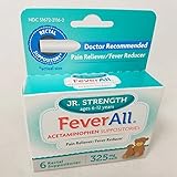 Feverall Acetaminophen Suppositories, JR, 325mg, 6 Count (4 Pack)