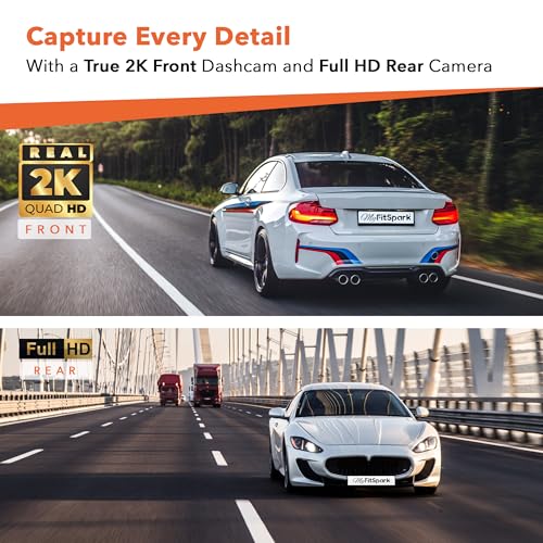 Image of FitSpark DC-101 Pro ADAS 4MP Real 2K Dual Channel Dash Camera No.1 Novatek AI Chipset High Definition 2.7 inch IPS TrueColors Display Super Night Vision GPS & WiFi