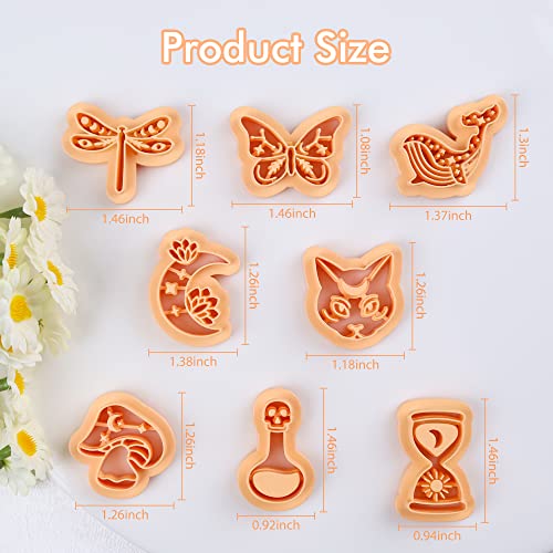 Emporte-pièce argile polymère chat et libellule Puocaon pour bijoux boho x8 - 5