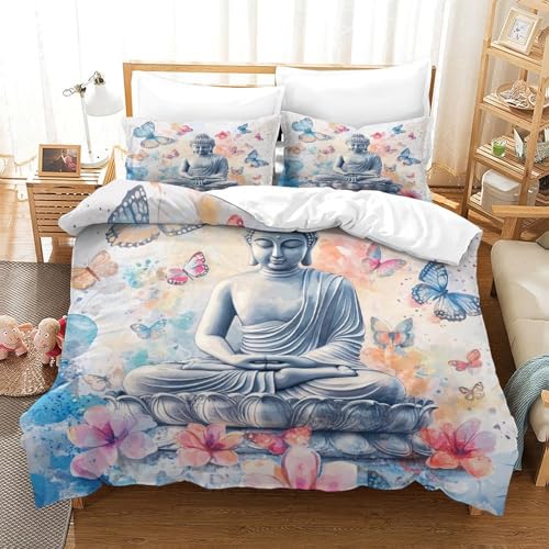 Housse de couette Bouddha 3D de qualité supérieure en microfibre douce - 3
