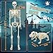 UMEELR 5.4FT Halloween Skeletons, Full Size Skeleton with Skeleton Dog, Plastic Life Size Human Skeletons for Halloween Graveyard Haunted House Party Decoration