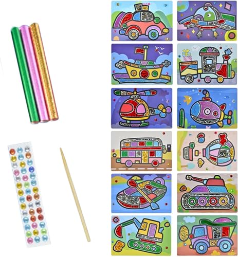 Image of TINY TOYS CO Paper Diy Art & Craft Kits For Boys /Girls 4-8Years Old Mess Free No Gue, No Scissors Art Kits, Fun Activity Drawing For Child (Foil Art Kit, Multicolour)