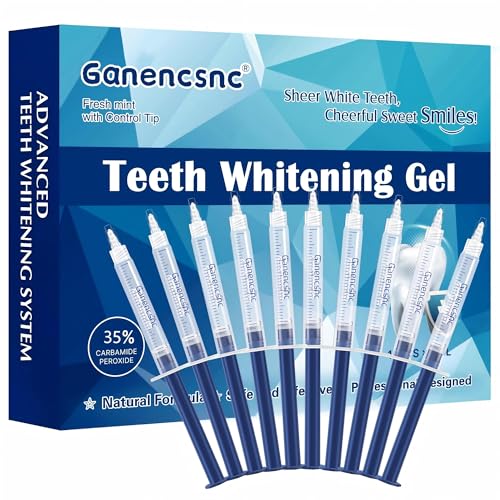 35% Ganencsnc 10-Pack Teeth Whitening Gel Refills - Gentle 35% Carbamide Peroxide Formula - Compatible with Teeth whitening Kit,No Sensitive Teeth Whitener