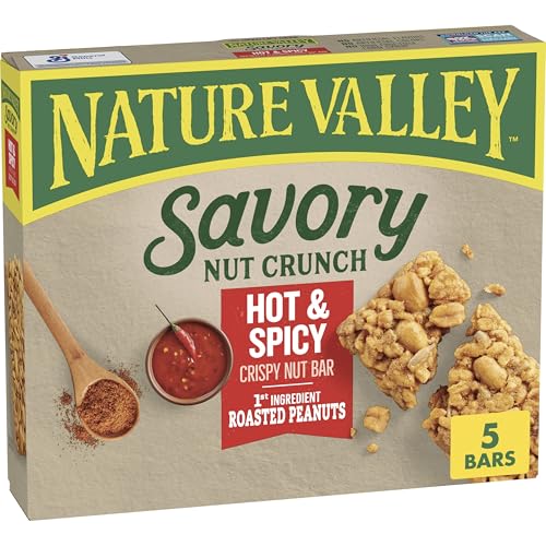 Image of Nature Valley Savory Nut Crunch Bars, Hot and Spicy Crispy Nut Bar, 5 Bars, 4.45 oz