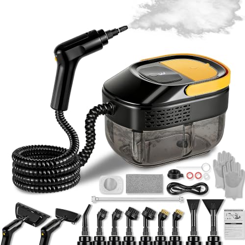 Limpiador de Vapor Portátil 17-in-1 Hogar y Auto, Calentamiento 10s, Depósito 1600ml, 3 Niveles de Vapor Ajustables en Mango, Radio de Acción 4,5m, Accesorios: Cocina, Baño, Suelos, Ventanas, Auto