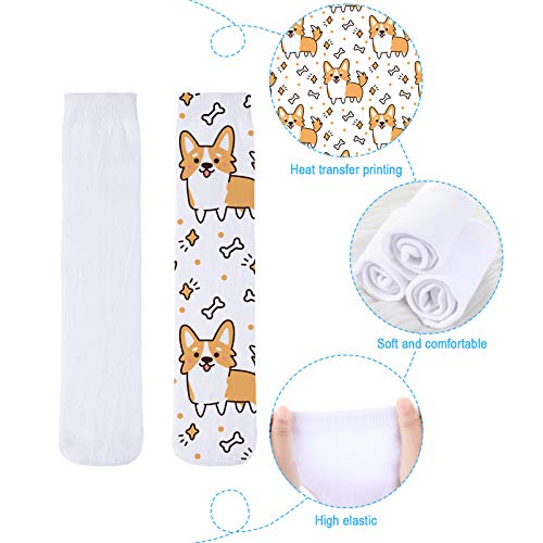 Geyoga 8 Pairs Blanks Polyester Sublimation Socks 15.7 Inch Personalized Printable Athletic Socks for Men Women People DIY Gifts Party Favors Decoration Supplies3