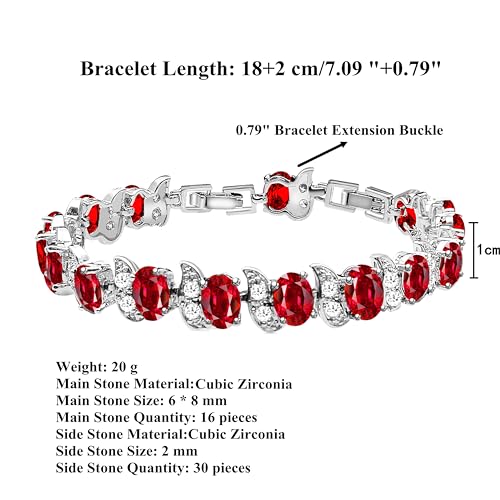 Image of LMXXVJ Fashion Tennis Bracelet Created Emerald White Gold Plated Charm Bracelet Gifts Jewelry for Women