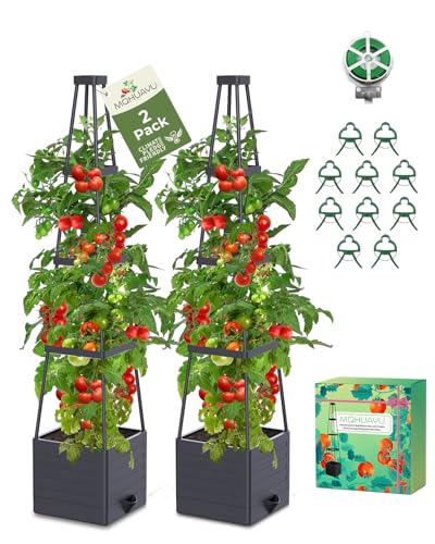 MQHUAYU 2-Pack Tomato Planter with Trellis...