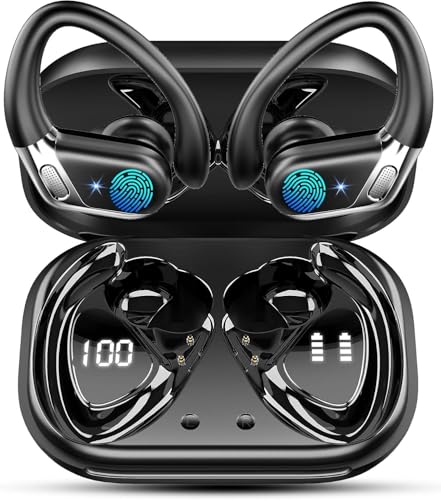 Ear buds Wireless Earbuds, Bluetooth 5.4 headphones Sport 2026 Noise Cancelling, Running Headphones 50 Hrs, Over Ear Earbuds with Ear Hooks, Bluetooth Earphones with Mic/IP7 Waterproof for Android/iOS