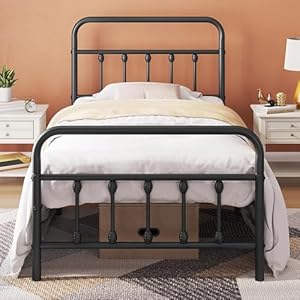 Topeakmart Doppelbett Metallbettrahmen Schwarz