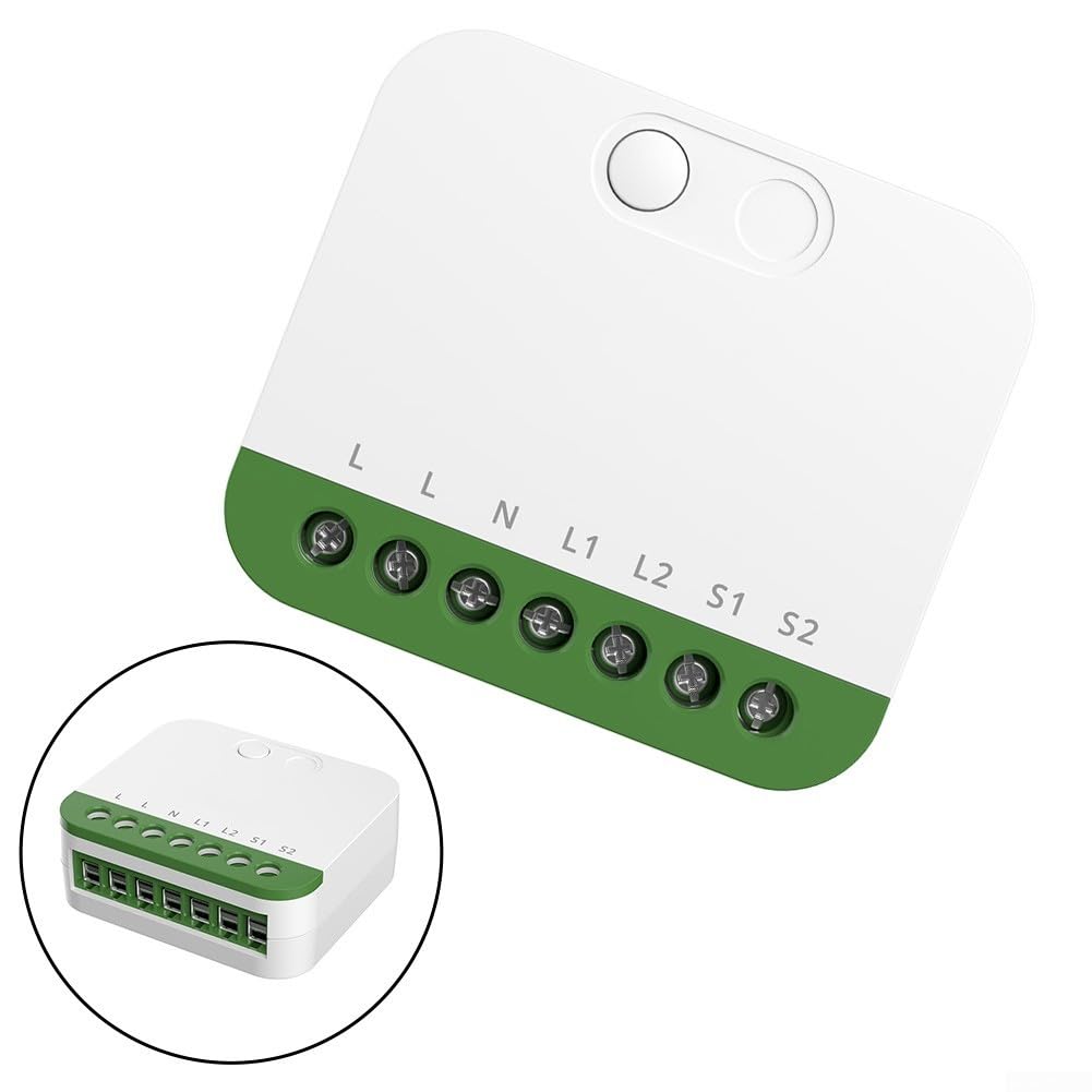 Smart Lichtschalter WLAN für mini 2-Wege Schalter für Alexa Google Assistant App Steuerung Neutralleiter 45x40mm Weiß