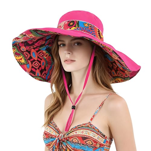 Sombrero reversible de verano para mujer con visera grande miniatura 3