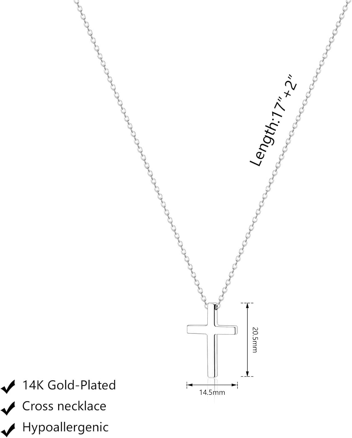 Cross Necklace for Women Dainty 14K Gold Silver Plated Small Cross Pendant Choker Simple Cute Cross Gold Necklace for Women Trendy Faith Jewelry Gift - Image 5
