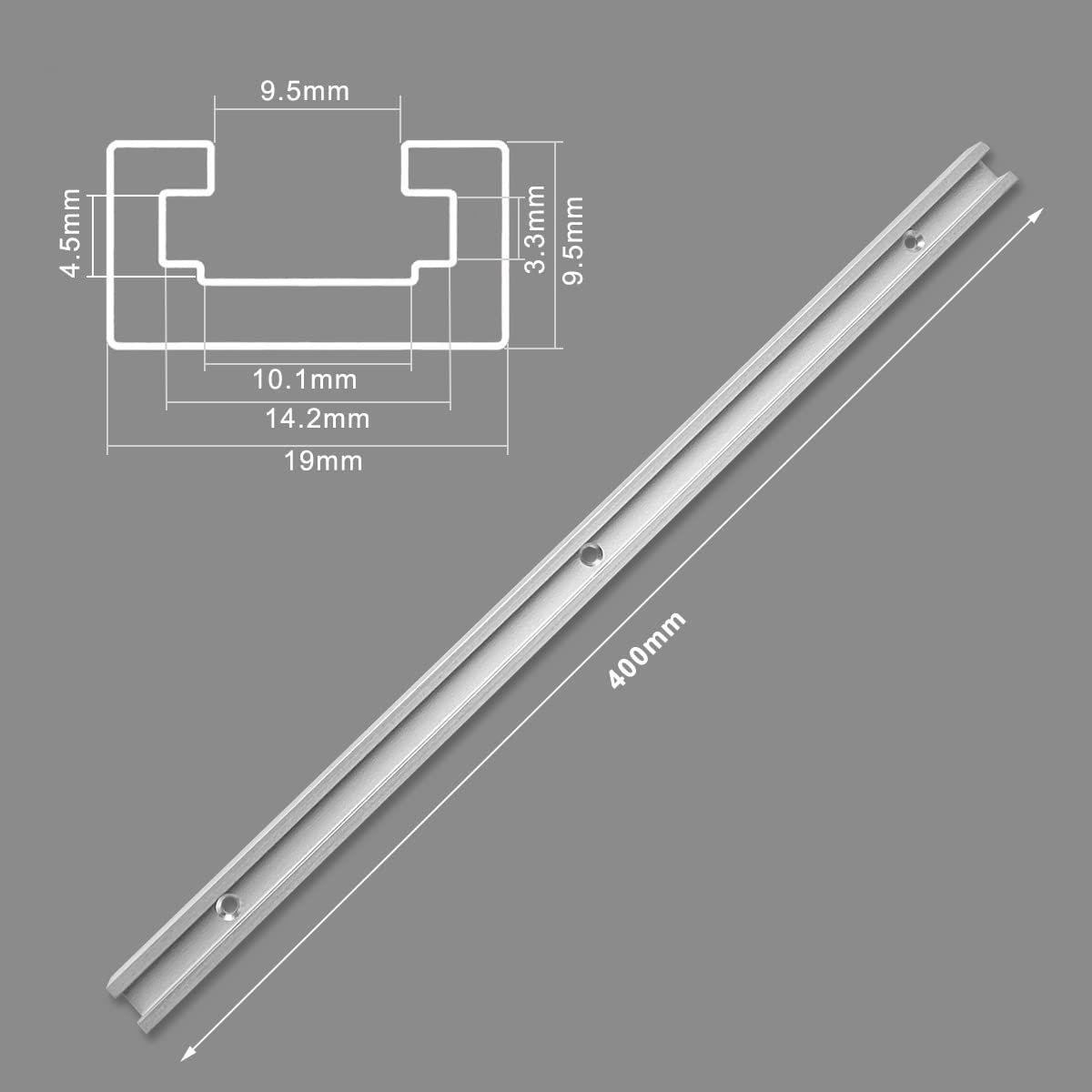 Binario A T Per Lavorazione Legno Marhynchus | Guida In Lega Di Alluminio Per Scanalature A T | Lunghezza 30cm Per Tavolo Da Falegname