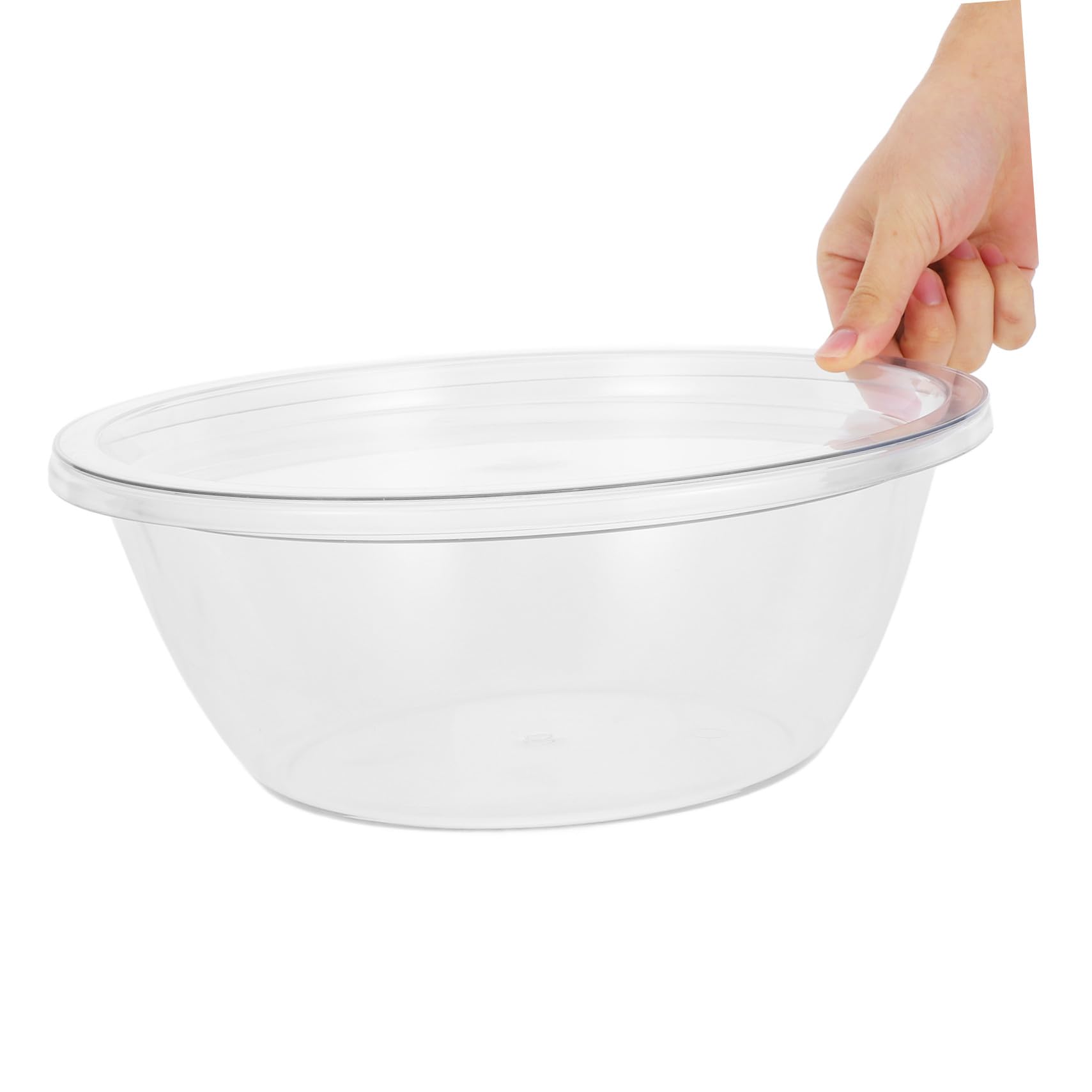TOYANDONA Ciotola Trasparente Grande per Impasti con Coperchio, Plastica Resistente e Superficie Antiaderente per Preparare e Conservare Impasti e Insalate