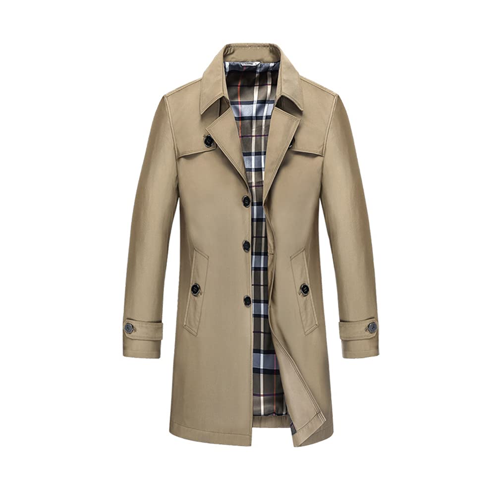 GUOCU Chaqueta casual para hombre con botonadura simple, chaqueta ligera, rompevientos militar, chaqueta para exteriores, resistente al viento, primavera, otoño, abrigo de invierno con forro polar