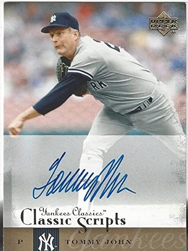Tommy John Autographed Yankees Classics Scripts Collectible Baseball Card - 2004 Upper Deck Yankees Classics Baseball Card #AU-65 (New York Yankees) Free Shipping