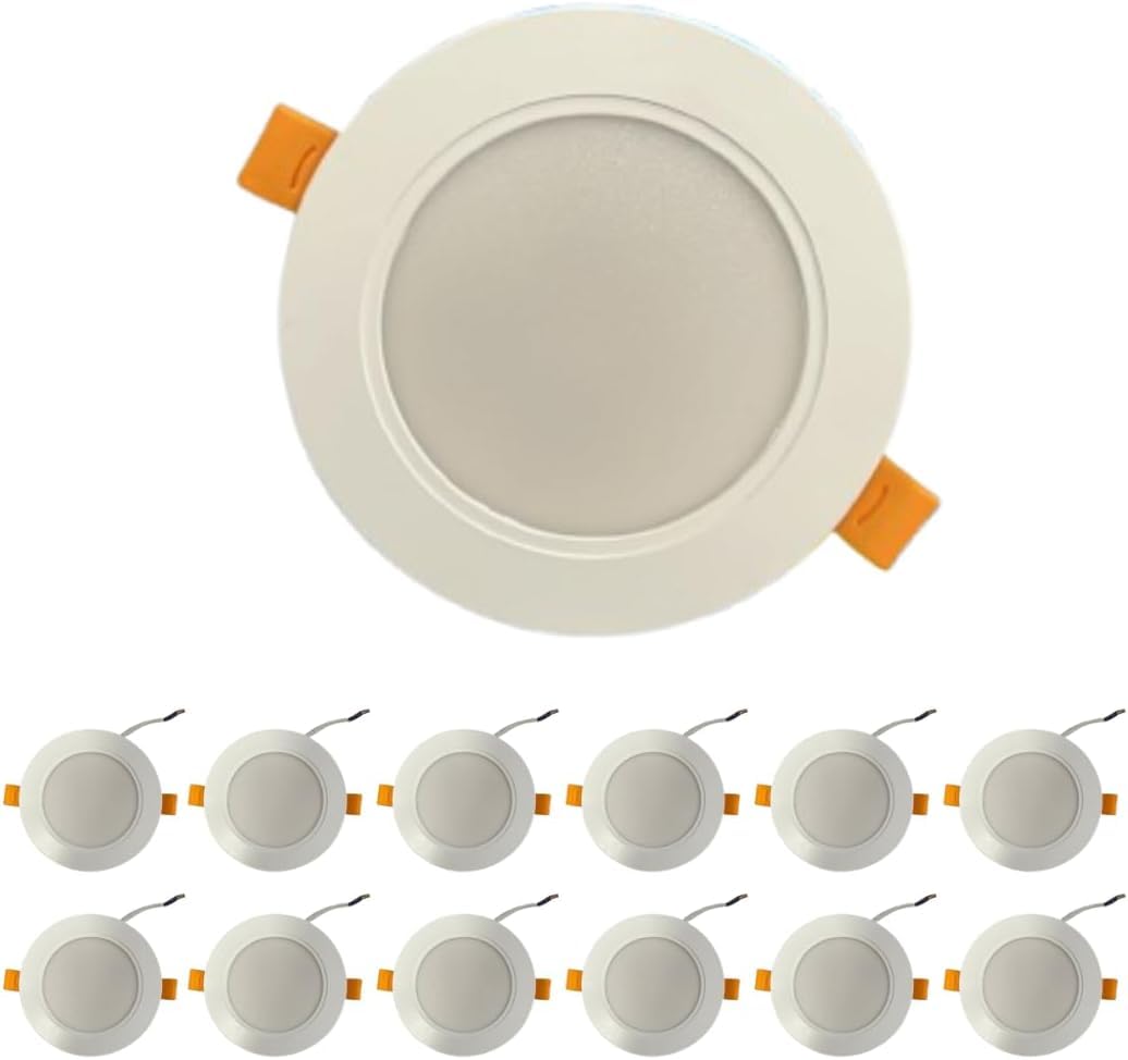 X12 Faretto LED da Incasso 9W 900LM, Luce Calda 3000K, Ø90mm Ultra Sottile, Angolo 120°, 220-240V, Faretti LED Recessed Light, Certificato CE RoHS, Illuminazione per Soffitto Bagno Cucina Corridoio