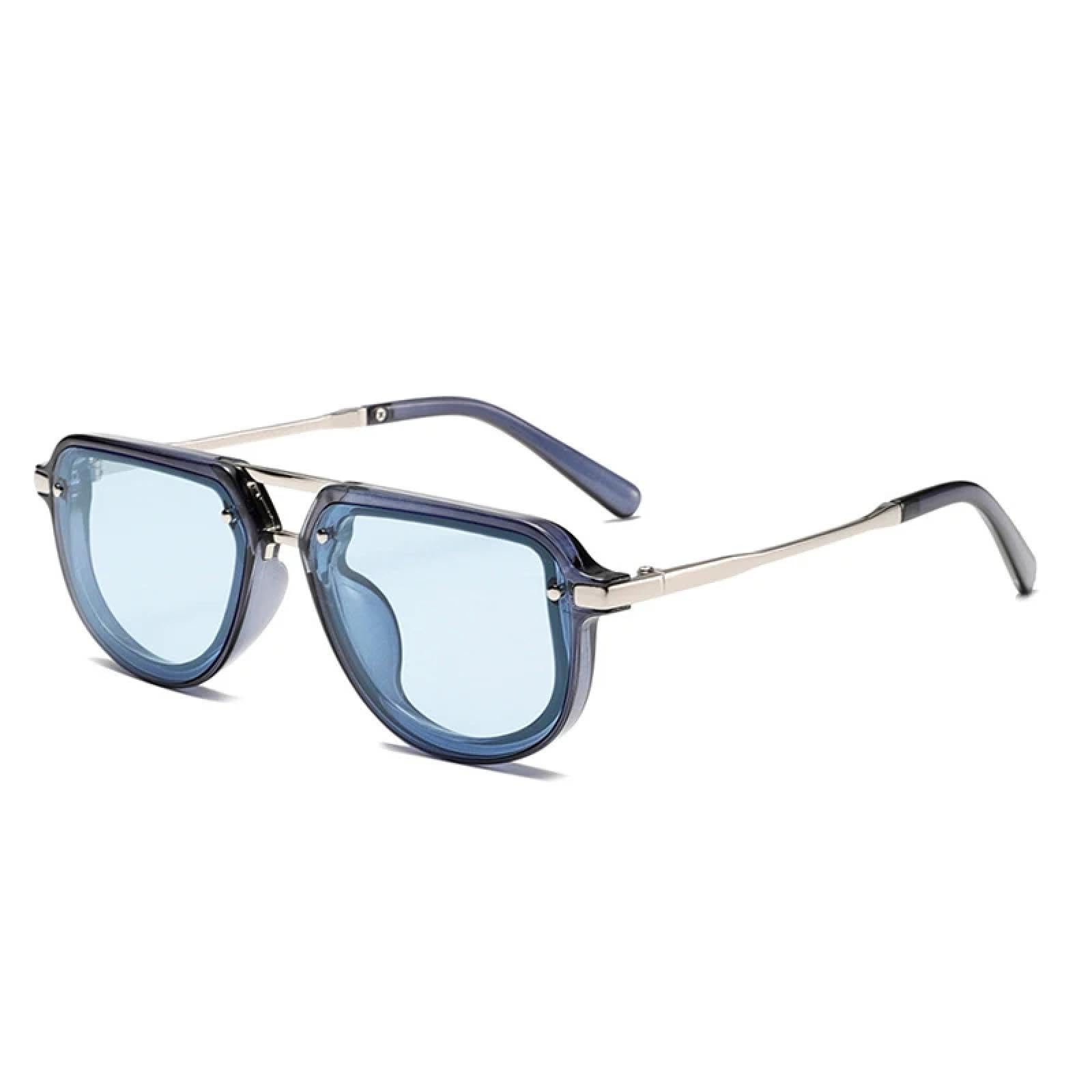 Lunettes de soleil de luxe ovales aux finitions rivets géométriques - 8
