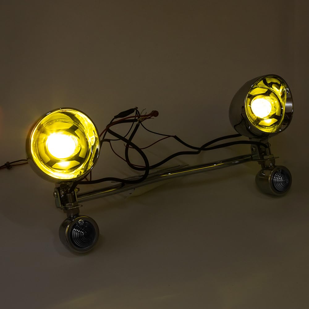 Faro adicional para motocicleta de 3,94'' luz de conducción, faro antiniebla, intermitente con soporte para Cruiser Custom Shadow Spirit VT400 750 1100 VTX1300 1800 STEED (Carcasa blanca)