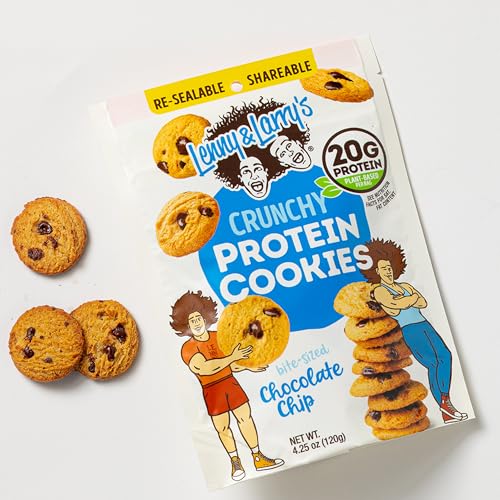 Image of Lenny & Larry's The Complete Crunchy Cookie, Chocolate Chip, 6g Plant Protein, Vegan, Non-GMO, 4.25 Ounce Pouch (Pack of 6)