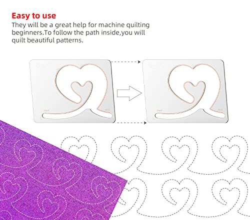 Kapyoo Quilting Rulers And Templates Quilting Templates For Machines Quilting Heart Shaped Free Motion Quilting Templates (Design A) #TOP3