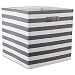 Dii Foldable Fabric Square Storage Bin, 11x11x11-inches, Gray Stripe