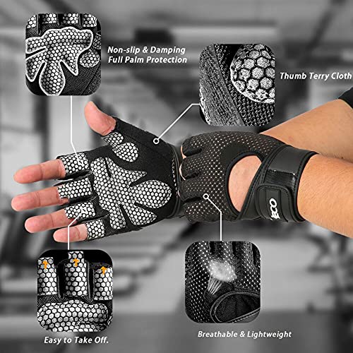 iECO Guantes Gimnasio para Hombre y Mujer, Gym Guantes Transpirable con Protección Completa de Muñeca y Palma, de Pesas, Musculación, Fitness, Ciclismo - Imagen 3