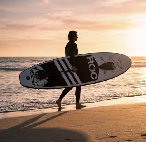 Image of Roc Inflatable Stand Up Paddle Board with Premium SUP Paddle Board Accessories, Wide Stable Design, Non-Slip Comfort Deck for Youth & Adults