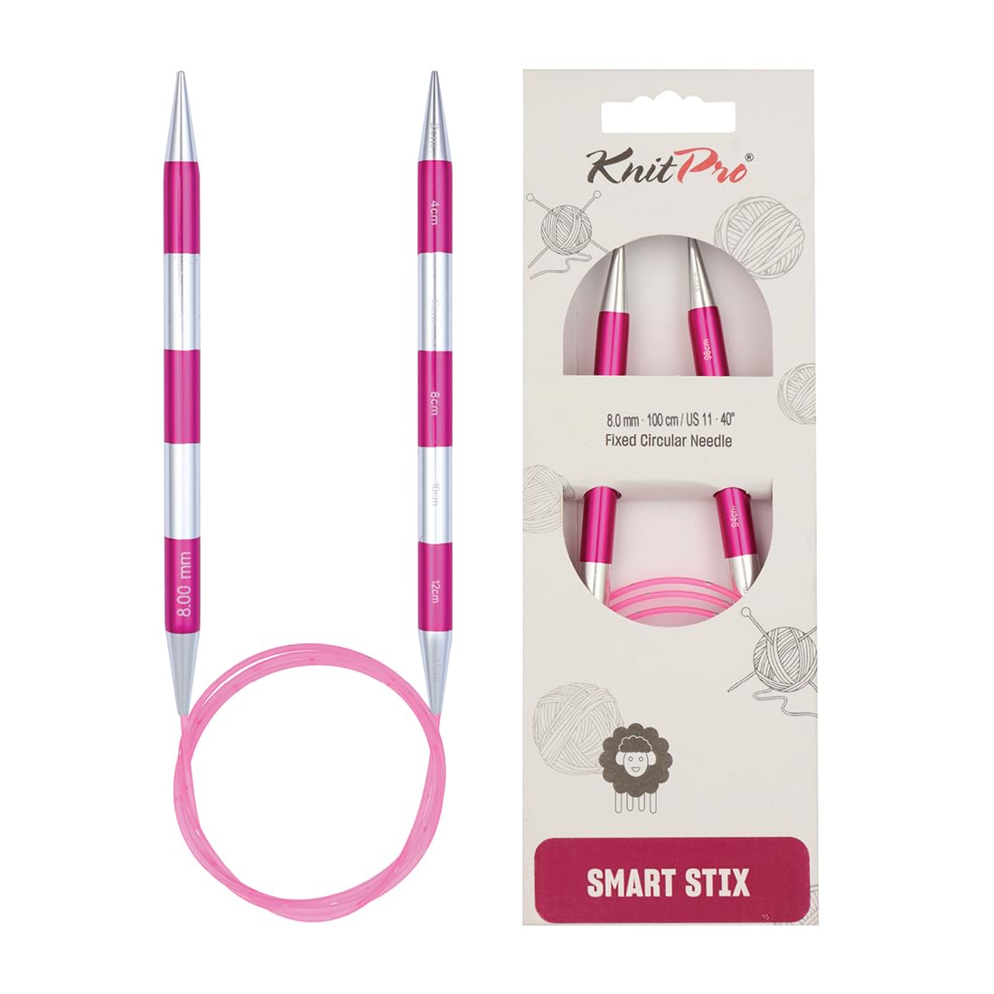 KnitPro Smartstix Fixed Circular Needles 40" (100cm) | 8.00mm