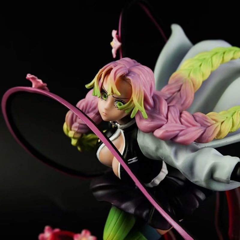REOZIGN Kanroji Mitsuri Figure, Combatiente Kanroji Mitsuri Figuras de anime 22 cm / 8,7 pulgadas PVC estatuas coleccionables para los fanáticos del anime Regalos
