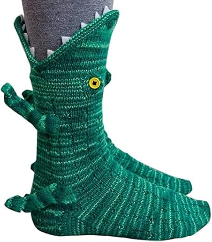 urys Christmas Knit Crocodile Socks, Funky Cartoon Knit Crocodile Socks, Funky Creative Cartoon Warm Socks, Whimsical Alligator Knitting Cuff, Unique Winter Home Warm Soft Socks - Crocodile 1 Pair