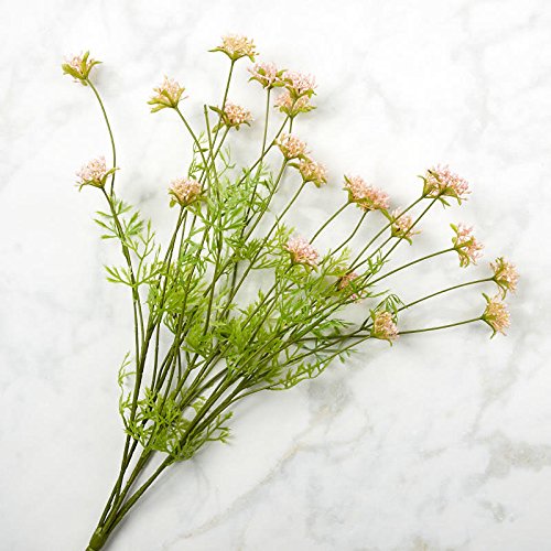 Factory Direct Craft Vinyl Artificial Light Pink Yarrow Wildflower Bush for Indoor or Outdoor Decor