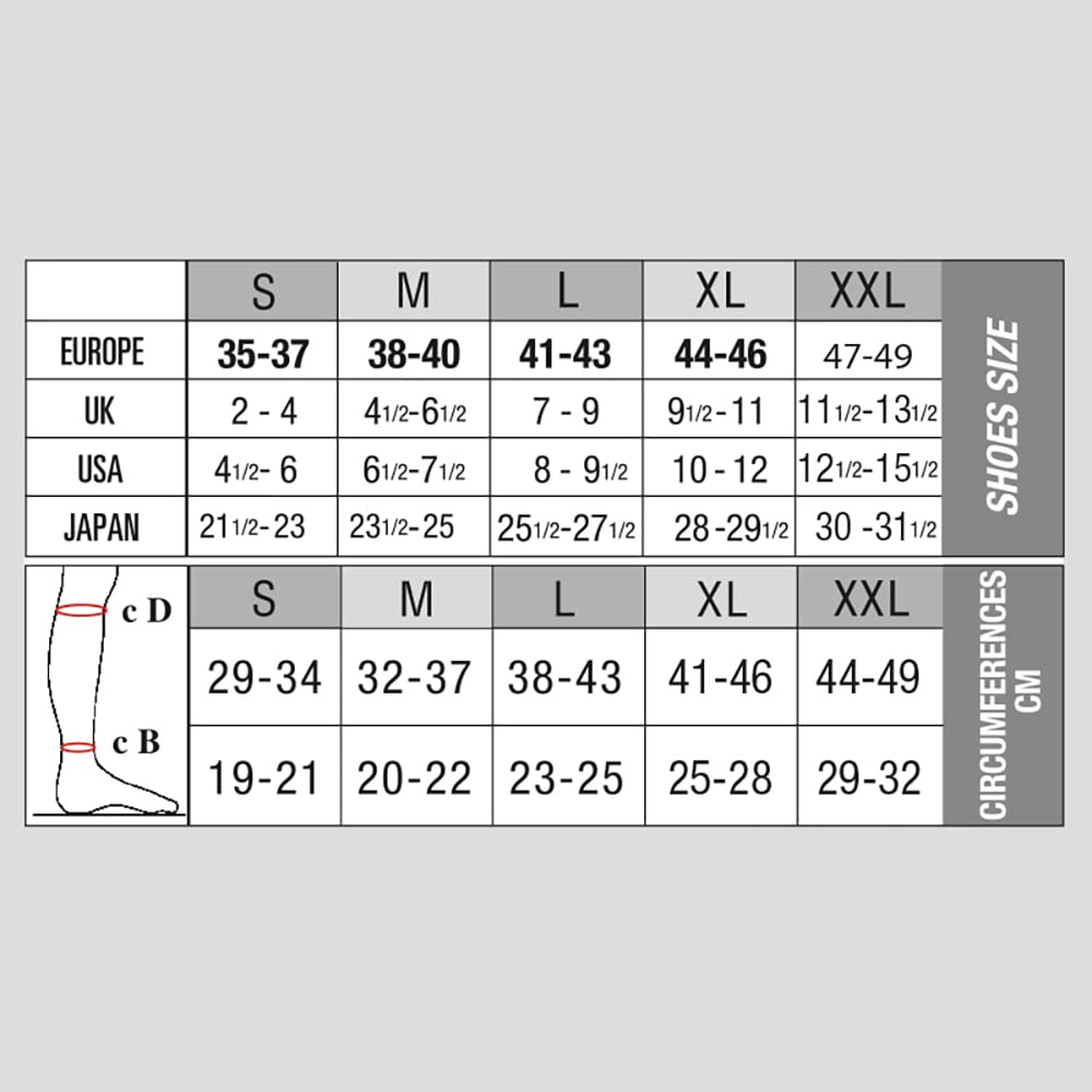 SOLIDEA Unisex Active Energy podkolanówki stopniowa kompresja 12/15 mmHg, czerwony, XL
