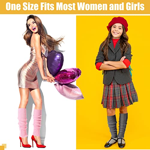Image of Sintege 6 Pairs Kawaii Leg Warmers Japanese Style Knitted Loose Socks Leg Warmers for Girls Women Lolita Costume School