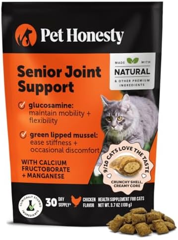 Cat Hip + Joint Health Chews – Crunchy & Creamy Cat Joint Support...