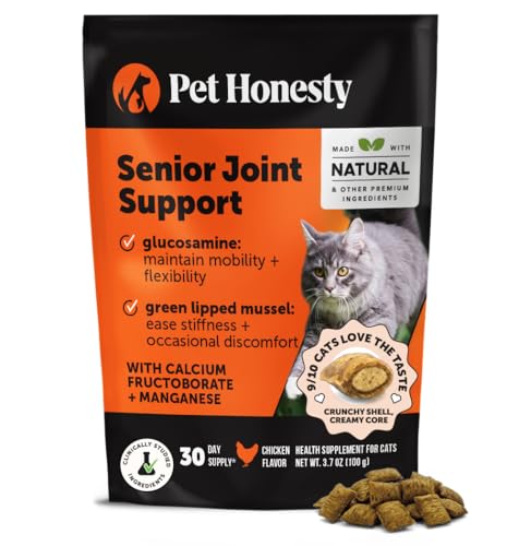Cat Hip + Joint Health Chews – Crunchy & Creamy Cat Joint Support Supplement - Glucosamine, Chondroitin & Omega-3s – Supports Mobility, Flexibility & Comfort for Indoor & Outdoor Cats (Chicken 30-Day)