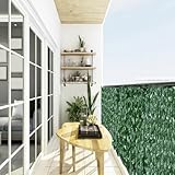 Decorative Artificial Ivy Fence Screening, 3m x 1m Garden Fence Artificial Leaf Green Hedge Roll,Privacy Fencing Ivy Screen Panel,Leaf Trellis Decking for Balcony, Outdoor Wall Decoration - Image 8