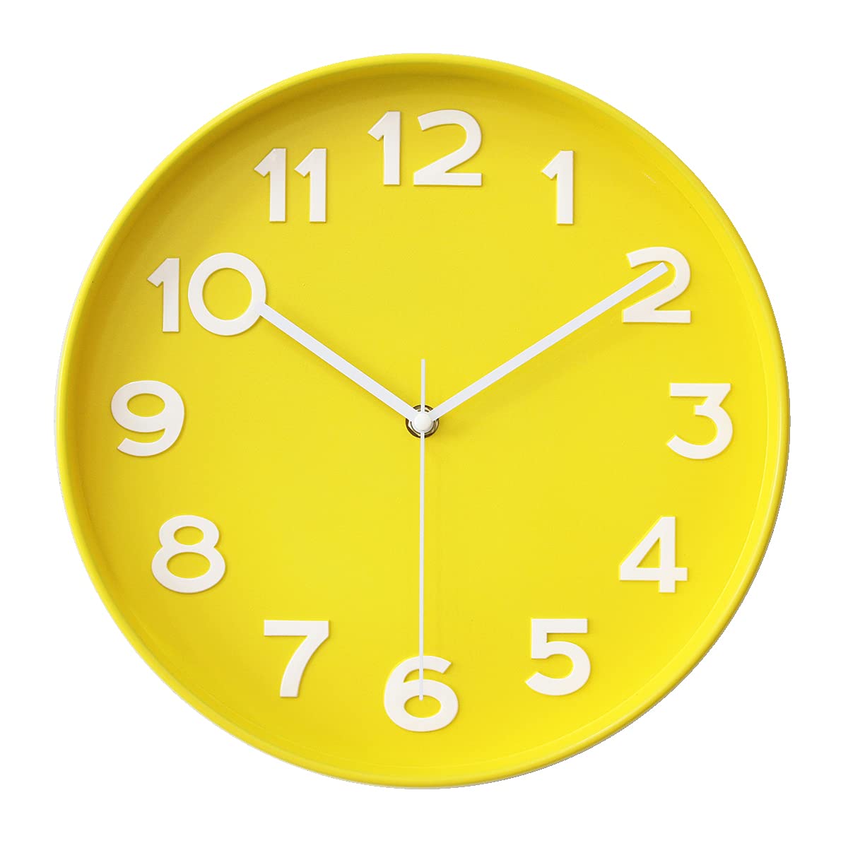 HZDHCLH Wall Clocks for Living Room Bedroom Office Classroom Decor Small Silent Non Ticking Kitchen Wall Clock Battery Operated (Yellow)