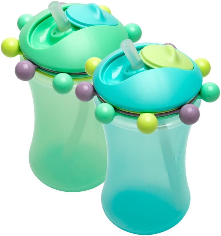 melii Abacus Straw Sippy Cup 11.5 oz Toddler and Baby (Blue + Mint 2 Pack)