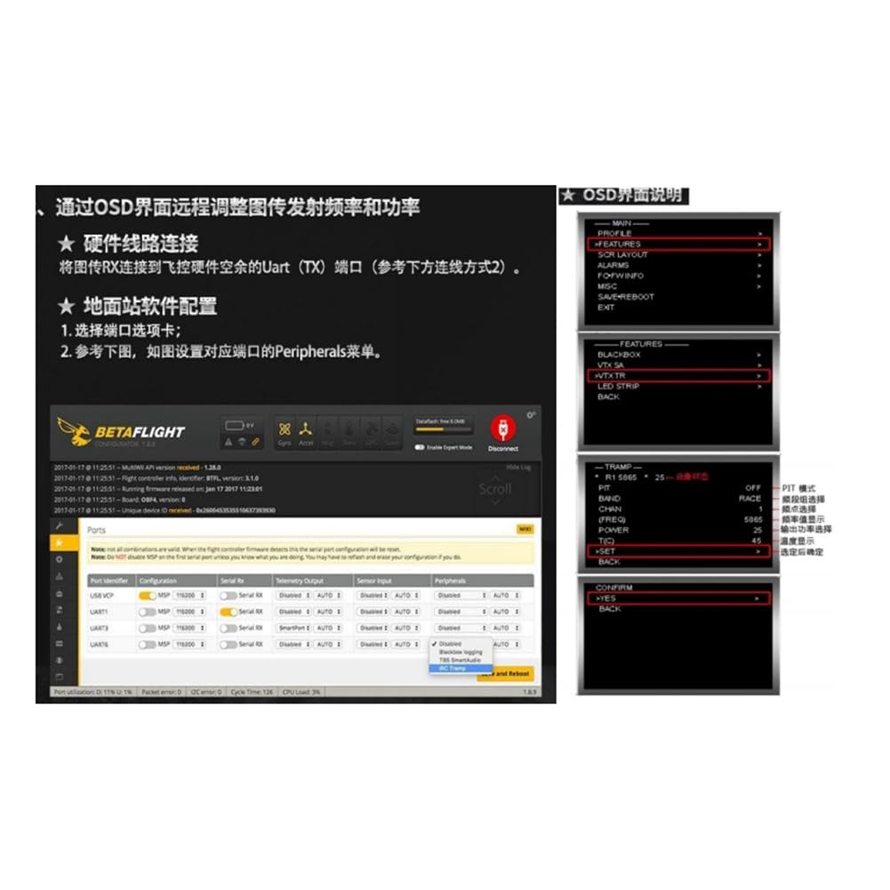 1.2G 2W VTX 8CH 2000mW Trasmettitore Video FPV Supporto Pal/NTSC OSD Regolazione Parametri per Drone RC FPV A Lungo Raggio