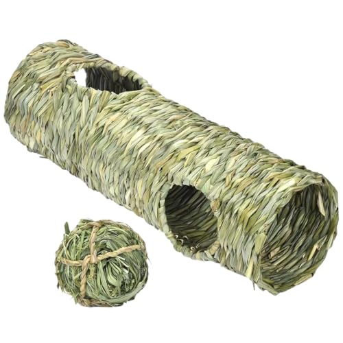 ARTSEWPLY 面いペットネル キッ用実用的な隠れ家 運動促進チャンネル うさぎ ハムスター対応 耐久素材 ティモシーボール付き