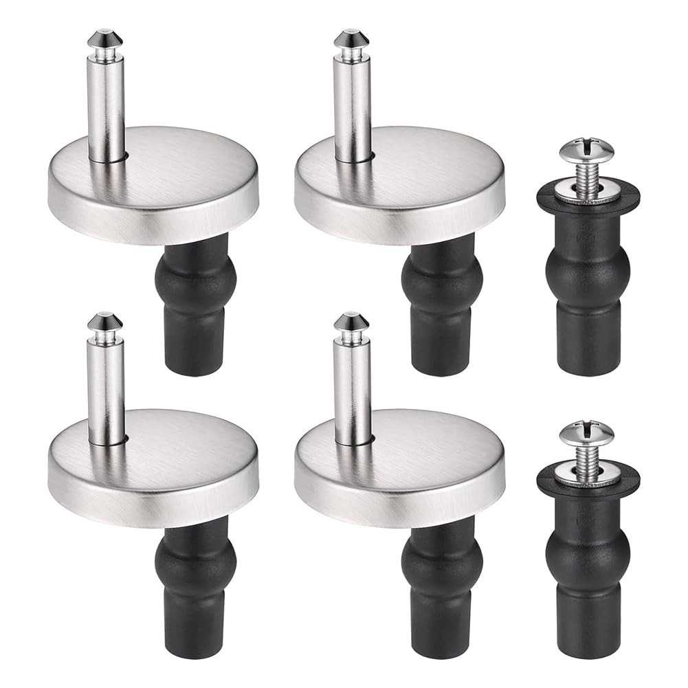 CTRLZS Set of 6 Toilet Seat Attachments, Screws for Toilet Seat, Hinge for Toilet Lid Attachment,Blind Hole Fixings Hinges