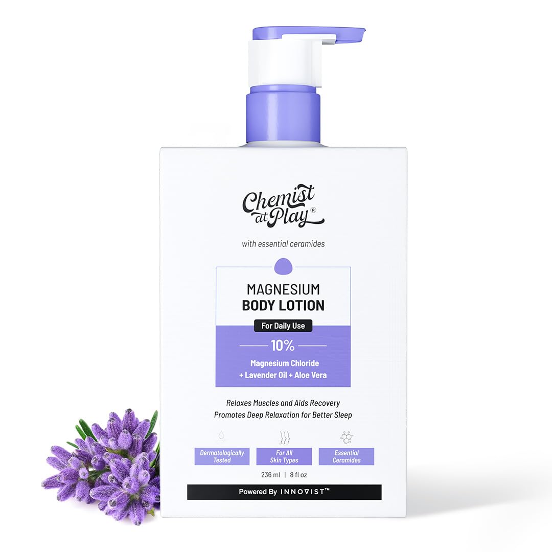 Chemist at Play 10% Magnesium Body Lotion| Enriched with Lavender Oil & Aloevera | Relaxes Muscles & Aids Recovery | Promotes Deep Relaxation for Better Sleep | 236ml-picture-23