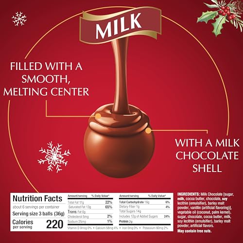 Image of Holiday LINDOR Milk Modern Gift Box, Assorted Chocolate Candy with Smooth, Melting Truffle Center, 7.6 oz. (Pack of 5)