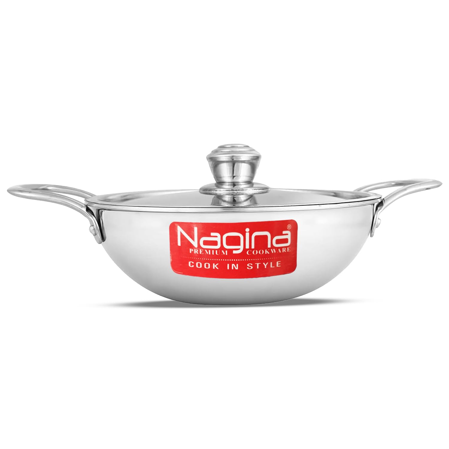 NAGINA Triply Stainless Steel Cookware Kadhai with lid - 3 Litre, 26 cm / 3.5 mm Thick / 3 Layer Kadai for Cooking/DeepFry/Heavy Induction & Gas Stove Compatible (B0DB1YJX91) Amazon Price History, Amazon Price Tracker